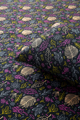3 PCs Double Bed Sheet-Black Lily