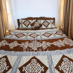 Premium_Red_Velvet_Jacquard_Bed_Sheet_Set_-_Elegant_Floral_Design_with_Geometric_Borders