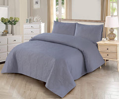 Sukoon-e-Sarmaya – Grey Ultrasonic Quilted Microfiber Bedspread