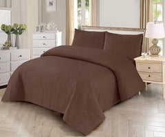 Rang-e-Mitti – Brown Ultrasonic Quilted Microfiber Bedspread