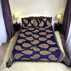 Premium_Red_Velvet_Jacquard_Bed_Sheet_Set_-_Elegant_Floral_Design_with_Geometric_Borders