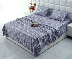 3 PCs Double Bed Sheet-White Rose