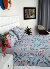 3 PCs Double Bed Sheet-Petunia