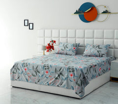 3 PCs Double Bed Sheet-Petunia