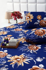 3 PCs Double Bed Sheet-Ethnic Flowers