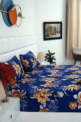 3 PCs Double Bed Sheet-Ethnic Flowers