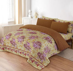 Phoolon Ki Subha- 6 - Piece Printed Comforter Set with Yellow flowers