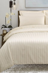 Cream Strip Satin T-250 Quilt Cover set