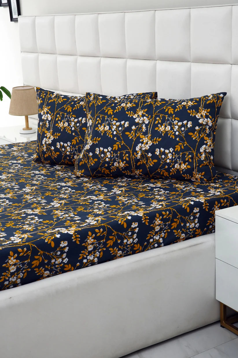 3 PCs Double Bed Sheet-Aurelia