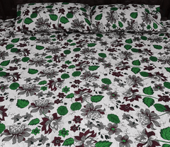 Bagh-e-Sabz – Green & Red Floral  Quilted Microfiber Bedspread