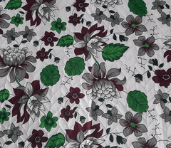 Bagh-e-Sabz – Green & Red Floral  Quilted Microfiber Bedspread