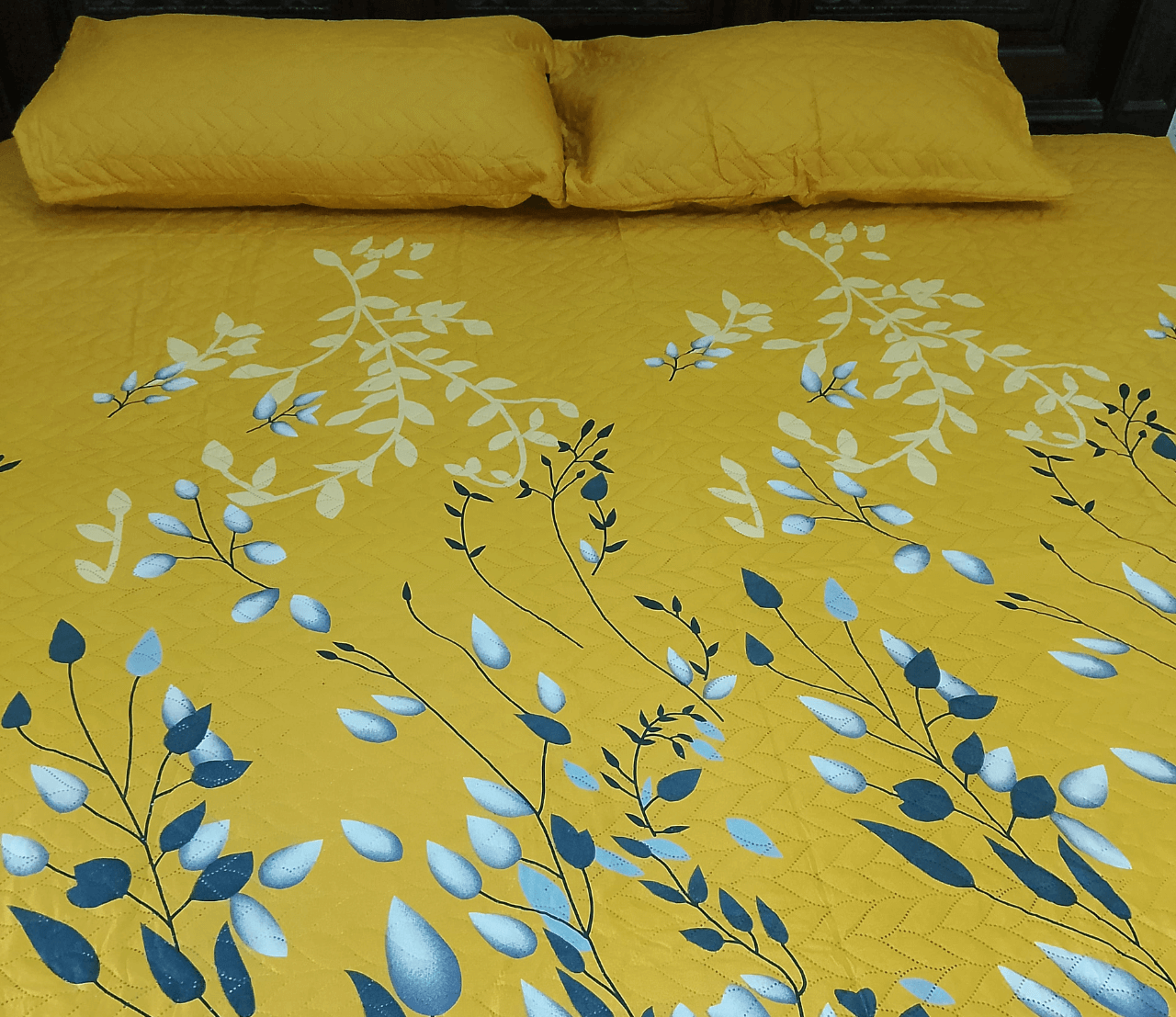 Gulzar-e-Zard – Luxury  Quilted Microfiber Bedspread