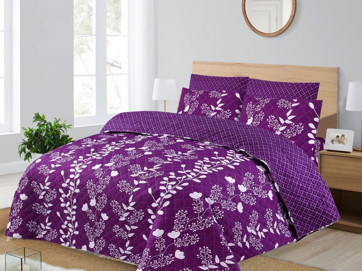 Piloria Twilight Bloom – 6-Piece Purple Floral Comforter Set