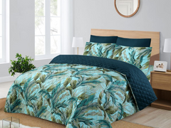 Piloria Rainleaf – 6-Piece Tropical Comforter Set in Teal & Green