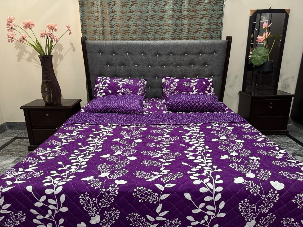 Piloria Twilight Bloom – 6-Piece Purple Floral Comforter Set
