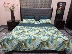 Piloria Rainleaf – 6-Piece Tropical Comforter Set in Teal & Green